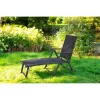 Sezlong pentru gradina, aluminiu, cu plasa, pliabil, reglabil, 110x52x102 cm, Jumi