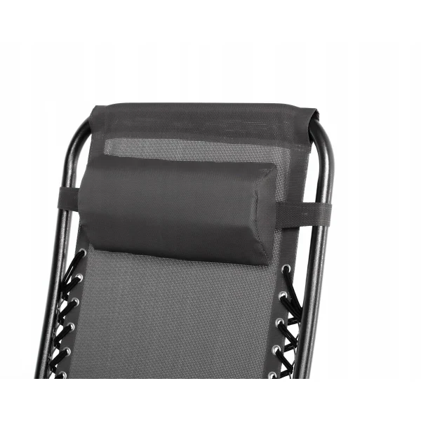 Sezlong pentru gradina, metalic, pliabil, gri, 176x65x106 cm, Chomik