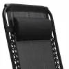 Sezlong pentru gradina, metalic, pliabil, negru, max 120 kg, 188x64x107 cm, Jumi