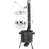 Set soba cu ceaun/tuci, cu burlane, 36 cm, ceaun de 13 L, polonic, lingura de lemn, Artool