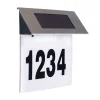 Placa numar casa iluminata LED, incarcare solara, carcasa din INOX