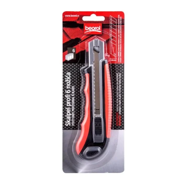 Cutter, 18 mm, maner soft + 6 lame, Beorol