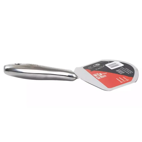 Spaclu/spatula inox pentru galeata, lama curbata, maner metalic, 16 cm, Olejnik