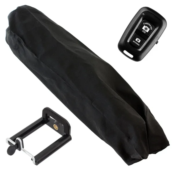 Trepied fotografic din aluminiu, compact, cu suport mobil 3D + Telecomanda Bluetooth