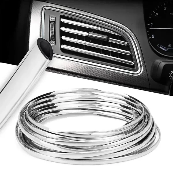 Rola Ornament Auto de tip "U" pentru muchii sau grila ventilatie, 15m liniari, culoare Crom SILVER