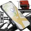 Suport de telefon pentru bicicleta, aluminiu, cu cauciuc, negru, 8x4.5x8 cm, Trizand
