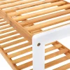 Suport depozitat incaltaminte, Artool, 3 polite, lemn bambus, alb si natur, 70x26x55 cm
