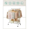 Suport mobil cu roti pentru haine, Artool, cu raft incaltaminte, otel, argintiu, max 100 kg, 103.5x52.5x155 cm