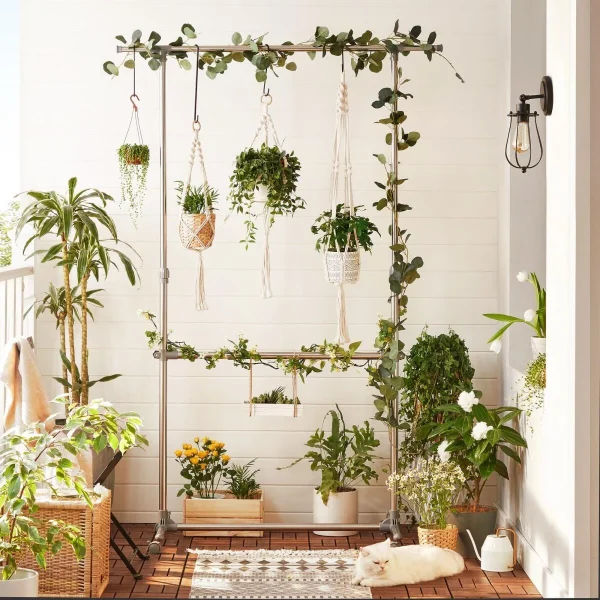 Suport mobil cu roti pentru haine, Artool, reglabil, inox, argintiu, max 50 kg, 101-165x49x113-198 cm