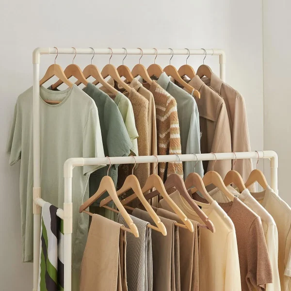 Suport pentru haine, Artool, cu raft incaltaminte, crem, max 70 kg, 83x45x157 cm