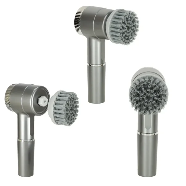 Perie electrica "5-in-1" cu 5 accesorii de curatare pentru baie, podea, rosturi faianta, piscina, cu afisaj cu LED si incarcare USB