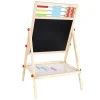 Tabla educativa tip sevalet, cu 2 fete, socotitoare, marker, burete, creta, lemn, 41x32x67 cm, Kruzzel