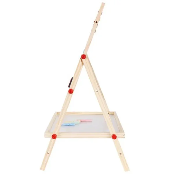 Tabla educativa tip sevalet, cu 2 fete, socotitoare, marker, burete, creta, lemn, 41x32x67 cm, Kruzzel