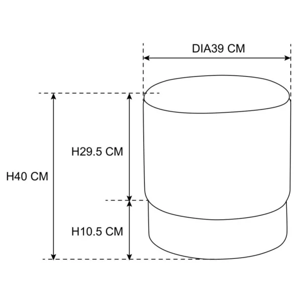 Taburet, rotund, cu spatiu depozitare, catifea, negru, max 80 kg, 39x40 cm, Golden, Akord