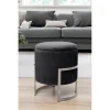 Taburet, rotund, cu spatiu depozitare, catifea, negru, max 80 kg, 40x46 cm, Porto, Akord
