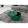 Taburet, rotund, cu spatiu depozitare, catifea, verde, max 80 kg, 55x30 cm, Alia, Akord