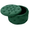 Taburet, rotund, cu spatiu depozitare, catifea, verde, max 80 kg, 55x30 cm, Alia, Akord