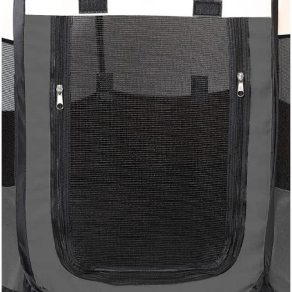 Tarc pentru animale de companie, Artool, textil, pliabil, acoperis detasabil, gri si bej, 74x74x43 cm