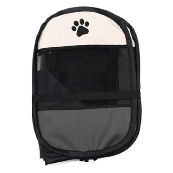 Tarc pentru animale de companie, Artool, textil, pliabil, acoperis detasabil, gri si bej, 74x74x43 cm