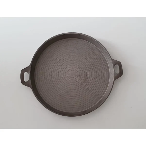Placa de gratar, rotunda, cu manere, 33x3 cm