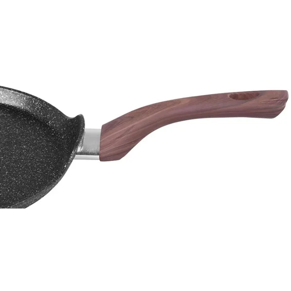 Tigaie clatite, PanCake 25 cm, aluminiu, inductie, antiaderenta, Black Marble LineMagic, Home