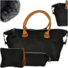 Set 3 piese, geanta de calatorie multifunctionala pentru carucior, set culoare negra, pentru mamici