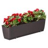 Jardiniera decorativa, Prosperplast, imitatie ratan, suport, maro, 49.2x17.2x17.4 cm, Old