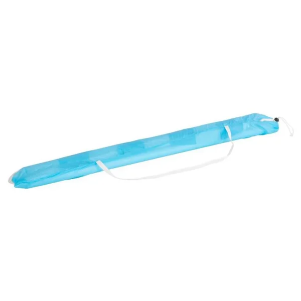 Umbrela plaja, Strend Pro, cu inclinatie, model dungi, albastru marin si alb, 180 cm