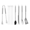 Ustensile pentru barbecue, grill, gratar, inox, geanta transport, set 9 piese, 35 cm, Kaminer 