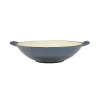 Vas de fonta tip Wok, emailat, 35.5x11 cm, cu lingura de lemn, Perfect Home