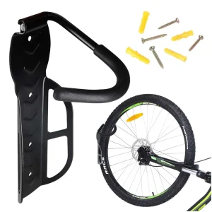 Suport pentru bicicleta cu prindere pe perete, rabatabil, metalic, culoare Neagra