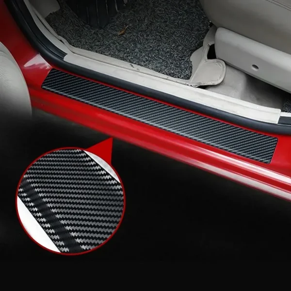 Set 4 bucati protectie praguri Carbon 3D Universal culoare neagra