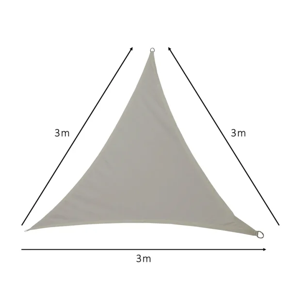 Umbrar de gradina triunghiular, impermeabil, culoare Gri, dimensiune 3 x 3 x 3 m