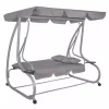 Balansoar gradina, Springos, Venezia, 3 locuri, gri, 190x125x163 cm, functie pat, max 280 kg