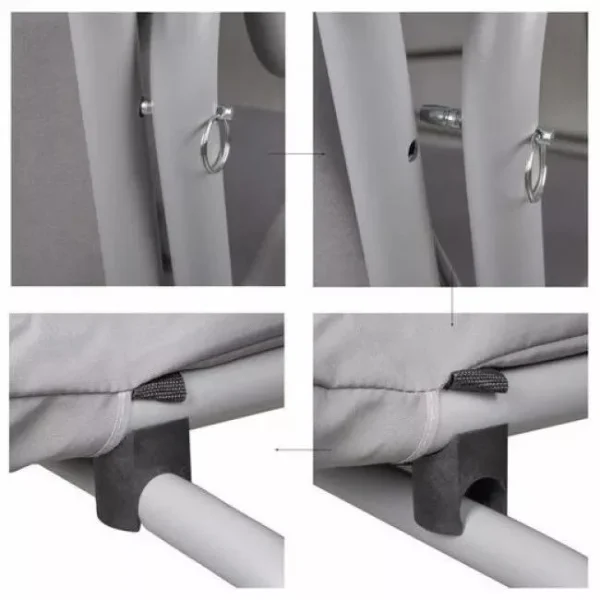 Balansoar gradina, Springos, Venezia, 3 locuri, gri, 190x125x163 cm, functie pat, max 280 kg