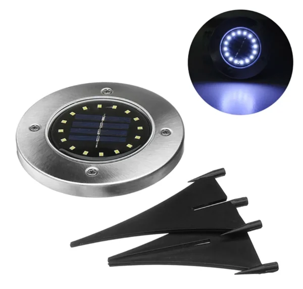 Lampa Solara estetica exterioara de gradina, cu 16 LED-uri, cu suport scurt