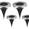 Set 4 x Lampa Solara estetica exterioara de gradina, cu 8 LED-uri, cu suport scurt