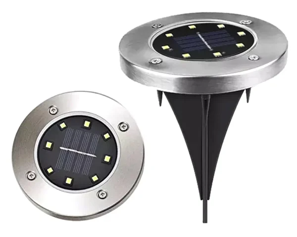 Set 4 x Lampa Solara estetica exterioara de gradina, cu 8 LED-uri, cu suport scurt