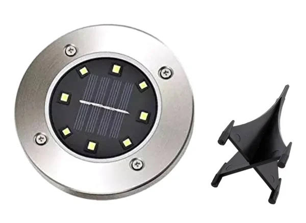 Set 4 x Lampa Solara estetica exterioara de gradina, cu 8 LED-uri, cu suport scurt