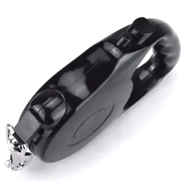 Lesa Retractabila Automata cu carabina pentru caini, lungime sfoara 5m, culoare Neagra