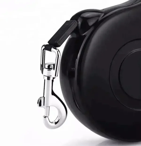 Lesa Retractabila Automata cu carabina pentru caini, lungime sfoara 5m, culoare Neagra