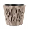 Ghiveci decorativ de flori, rotund, cafeniu, 15.8x13.8 cm, Sandy Round