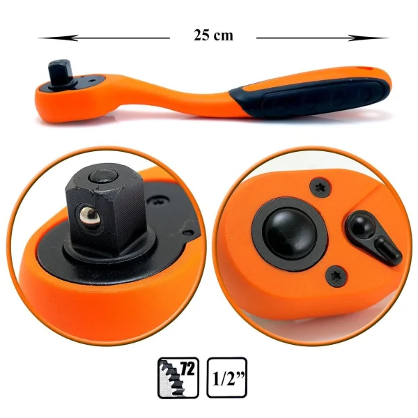 Cheie cu clichet 1/2'' Cr-Vn acoperit, 25 cm, Richmann Exclusive