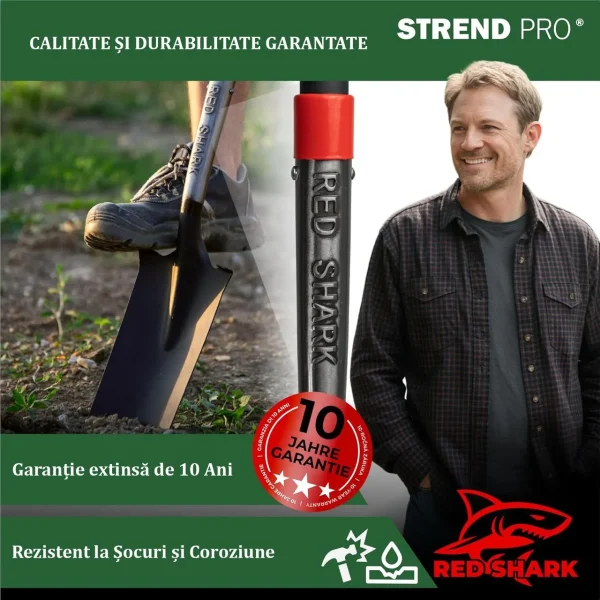 Harlet, cazma, ingust, cu varf zimtat, coada fibra de sticla, 12x40x128 cm, Strend Pro Premium RedShark