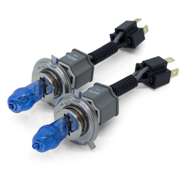 Set 2 becuri halogen H4 - P43 "HOD HI-POWER", putere 90/100W, lumina alba 5000K, 12V, imitatie xenon, cu mufe ceramice