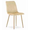 Set 4 scaune bucatarie/living, Artool, Lava, catifea bej, picioare metal natur, 45x55x86 cm
