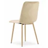 Set 4 scaune bucatarie/living, Artool, Lava, catifea bej, picioare metal natur, 45x55x86 cm