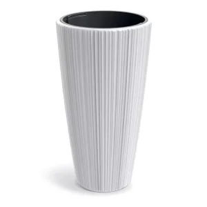 Ghiveci decorativ de flori, rotund, inalt, alb, 39x73 cm, 60/20 L, Oro