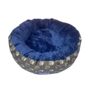 Culcus pufos pentru caine/pisica, bleumarin, 50 cm