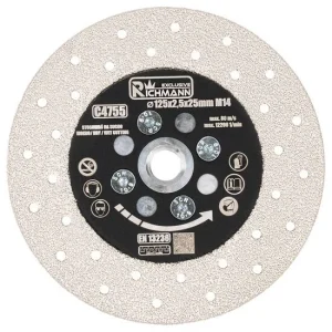Disc diamantat, 2 in 1, taiere si slefuire granit, marmura, placi ceramice, 125 mm, M14, Richmann Exclusive